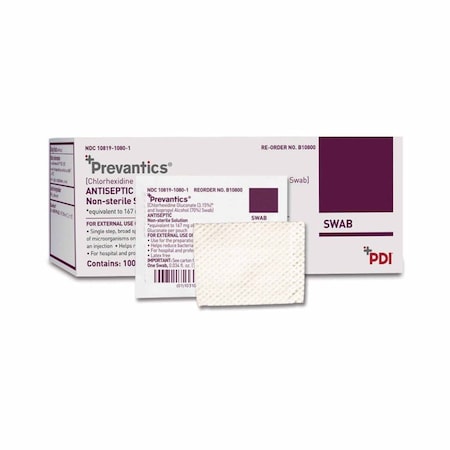 Prevantics Antiseptic Prep Pad 3.15%, 70% Strength CHG , Isopropyl Alcohol NonSterile, 1ML, 1000PK B10800